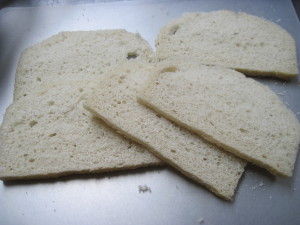 I cut thin slices to mold into the pan