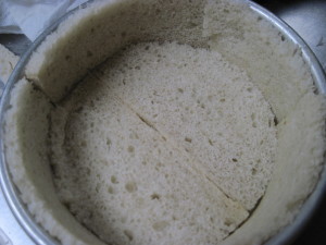 Repeat for the base and the rest of the cake pan
