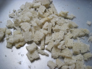 Cut the rest into cubes for the center