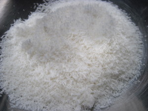 dry ingredients sifted for Coconut Rum Cake