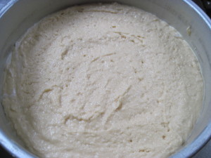 Coconut Rum Cake in pan