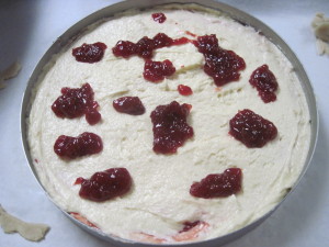 Add chunkier pieces of jam with cooked, whole fruit pieces on top