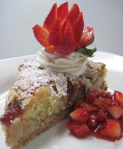 Bakewell Tart with Strawberry Jam