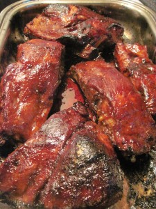 Asian style spareribs, the glazing process, Good Food Gourmet
