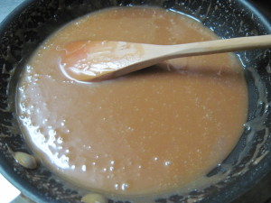Add the cold butter and rum to the toffee, www.goodfoodgourmet.com