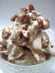 Butter Pecan Semifreddo With Buttered Rum Toffee Swirls