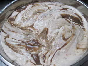 Strawberry Mascarpone Semifreddo With Balsamic Vinegar Toffee Swirls