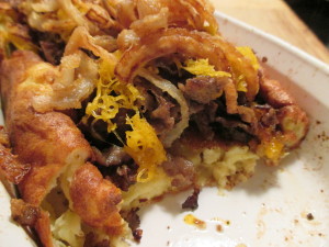 Steak & Cheese Popover Pancake With Crispy Onions, www.goodfoodgourmet.com