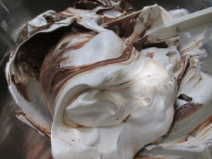 Soft serve chocolate custard ice cream, fold in Italian meringue, www.goodfoodgourmet.com