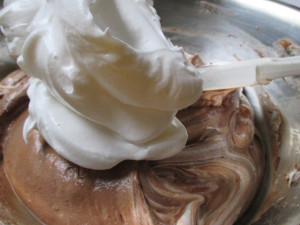 Soft Serve Chocolate Custard Ice Cream, Fold in Italian meringue, www.goodfoodgourmet.com