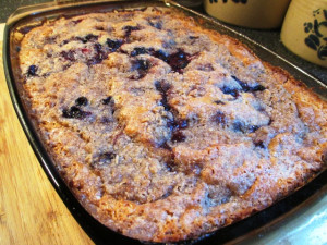 One Recipe, Two Blueberry Desserts: Part 2 Blueberry Buckle, www.goodfoodgourmet.com